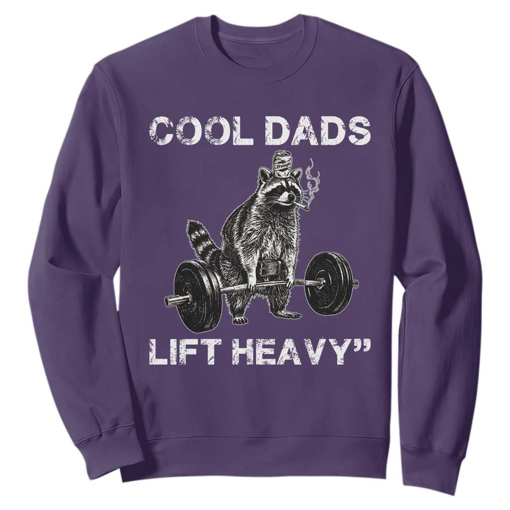 Cool Dads Lift Heavy Sweatshirt Gym Dad Raccoon TS14 Purple Print Your Wear