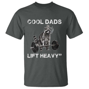 Cool Dads Lift Heavy T Shirt Gym Dad Raccoon TS14 Dark Heather Print Your Wear