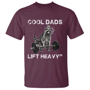 Cool Dads Lift Heavy T Shirt Gym Dad Raccoon TS14 Maroon Print Your Wear