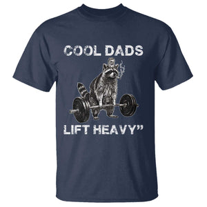Cool Dads Lift Heavy T Shirt Gym Dad Raccoon TS14 Navy Print Your Wear