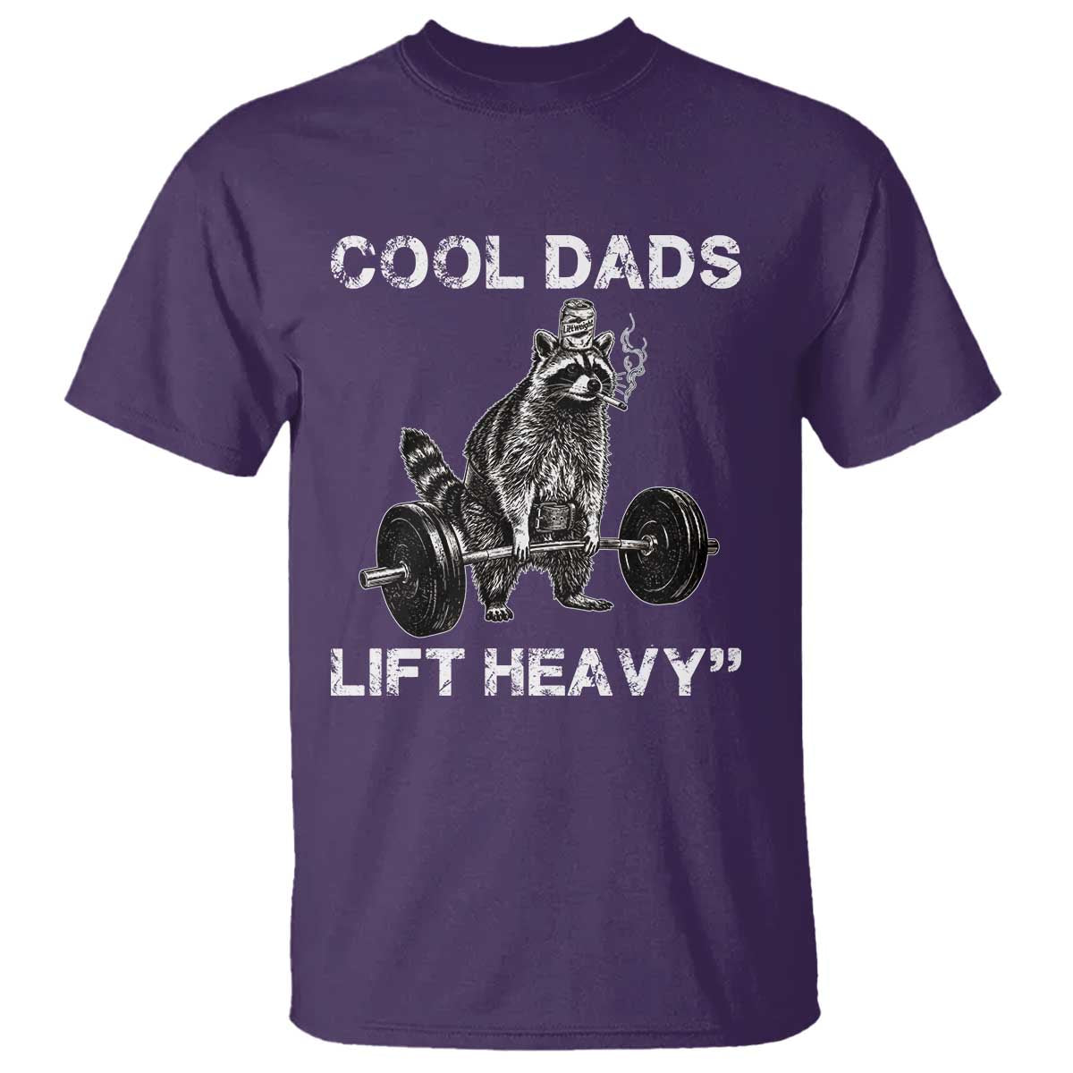 Cool Dads Lift Heavy T Shirt Gym Dad Raccoon TS14 Purple Print Your Wear