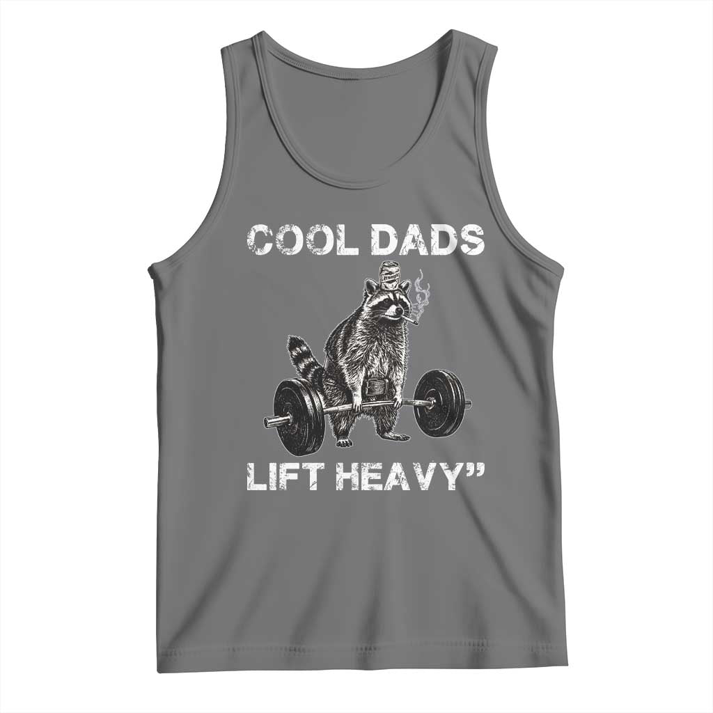 Cool Dads Lift Heavy Tank Top Gym Dad Raccoon TS14 Black Heather Print Your Wear