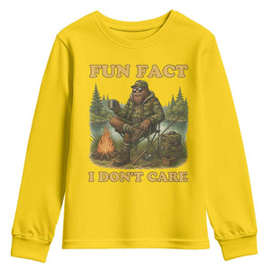 Funny Bigfoot Sarcastic Youth Sweatshirt Fun Fact I Don Not Care Sasquatch Camping TS14 Daisy Print Your Wear