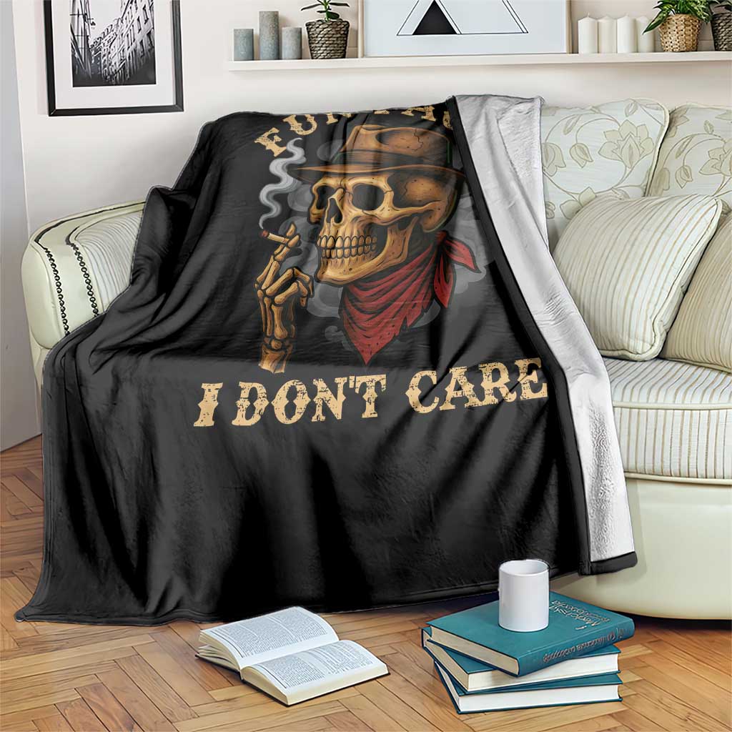 Funny Skull Sarcastic Throw Blanket Fun Fact I Don Not Care TS14 Print Your Wear