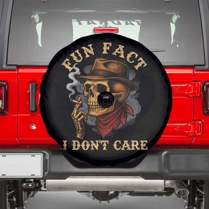 Funny Skull Sarcastic Spare Tire Cover Fun Fact I Don Not Care TS14 Black Print Your Wear