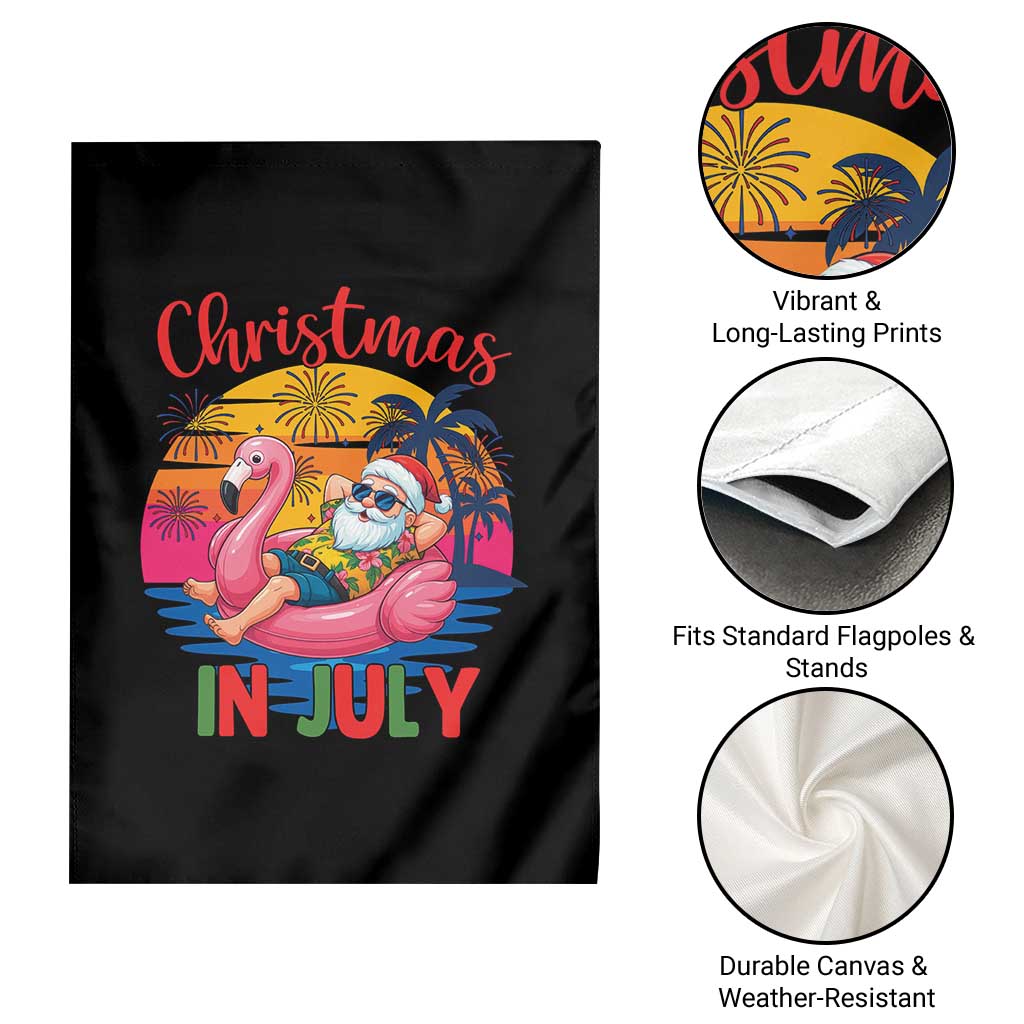 Funny Hawaiian Christmas Garden Flag Santa Beach Tropical Xmas TS14 Print Your Wear