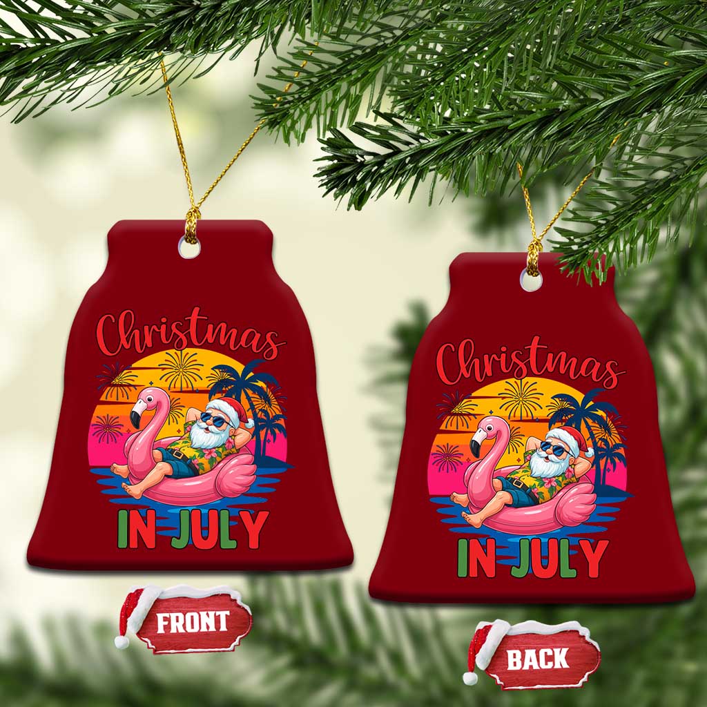 Funny Hawaiian Xmas Ceramic Ornament Santa Beach Tropical Xmas TS14 Print Your Wear