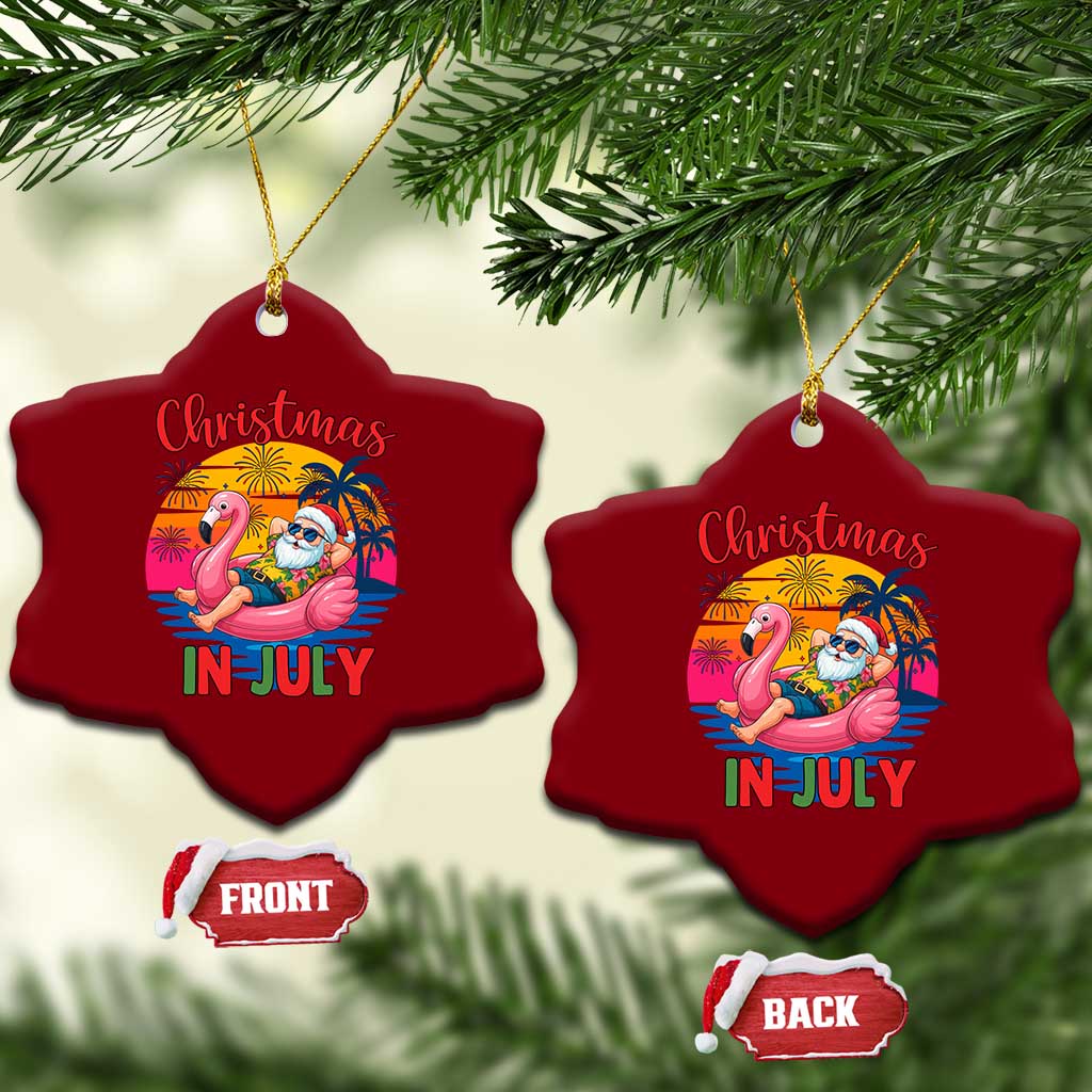 Funny Hawaiian Xmas Ceramic Ornament Santa Beach Tropical Xmas TS14 Print Your Wear
