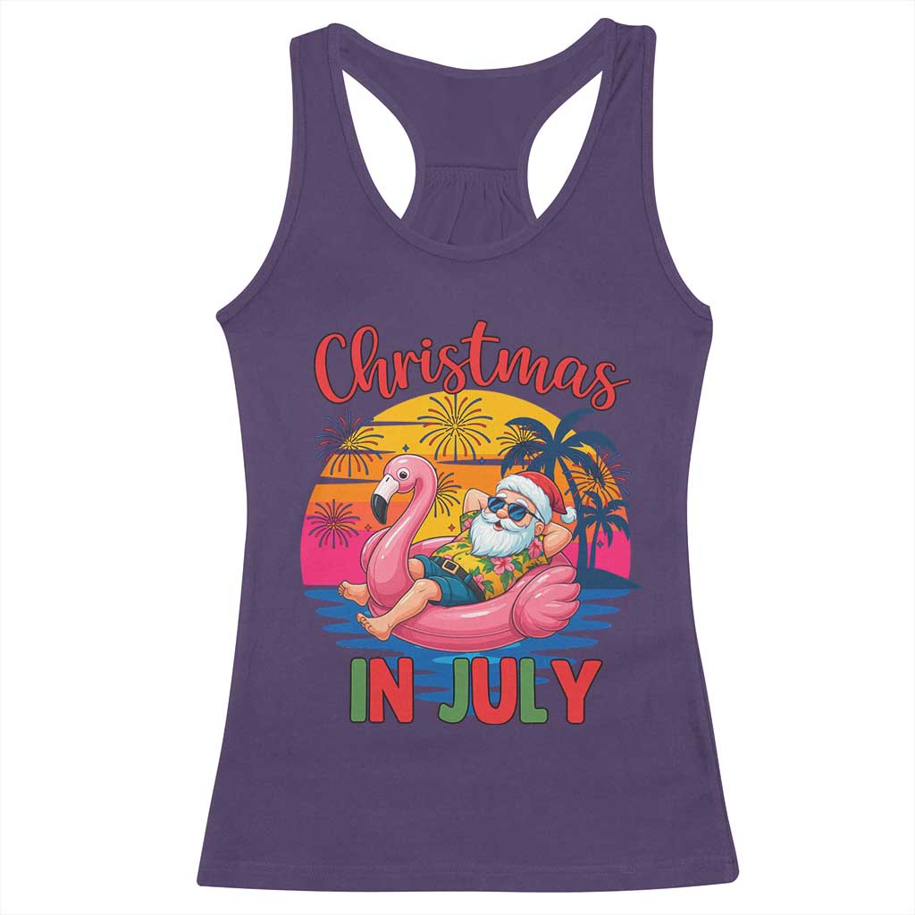 Funny Hawaiian Christmas Racerback Tank Top Santa Beach Tropical Xmas TS14 Purple Print Your Wear
