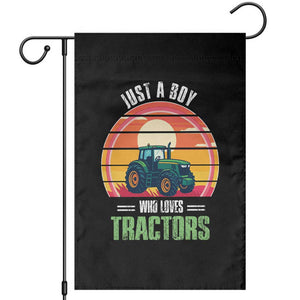 Funny Farmer Garden Flag Just A Boy Who Loves Tractors TS14 Black Print Your Wear
