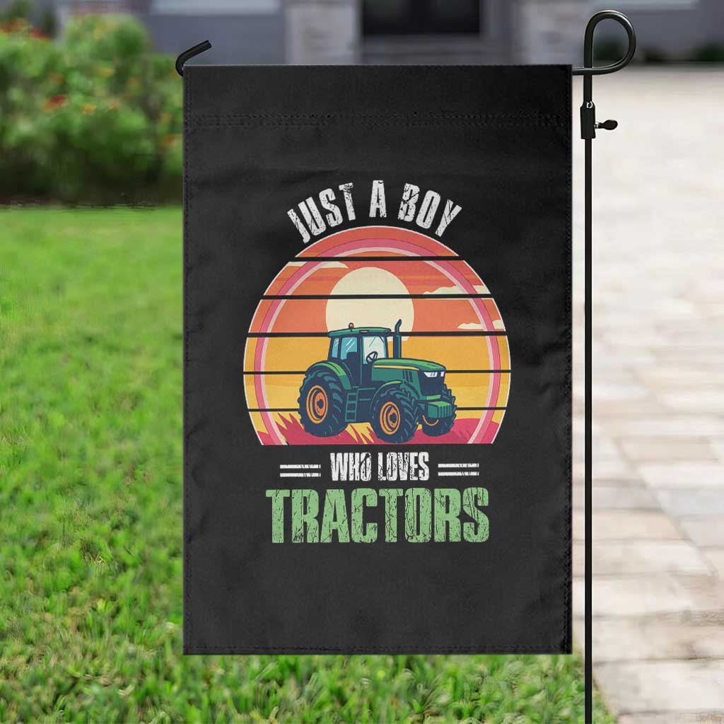 Funny Farmer Garden Flag Just A Boy Who Loves Tractors TS14 Print Your Wear
