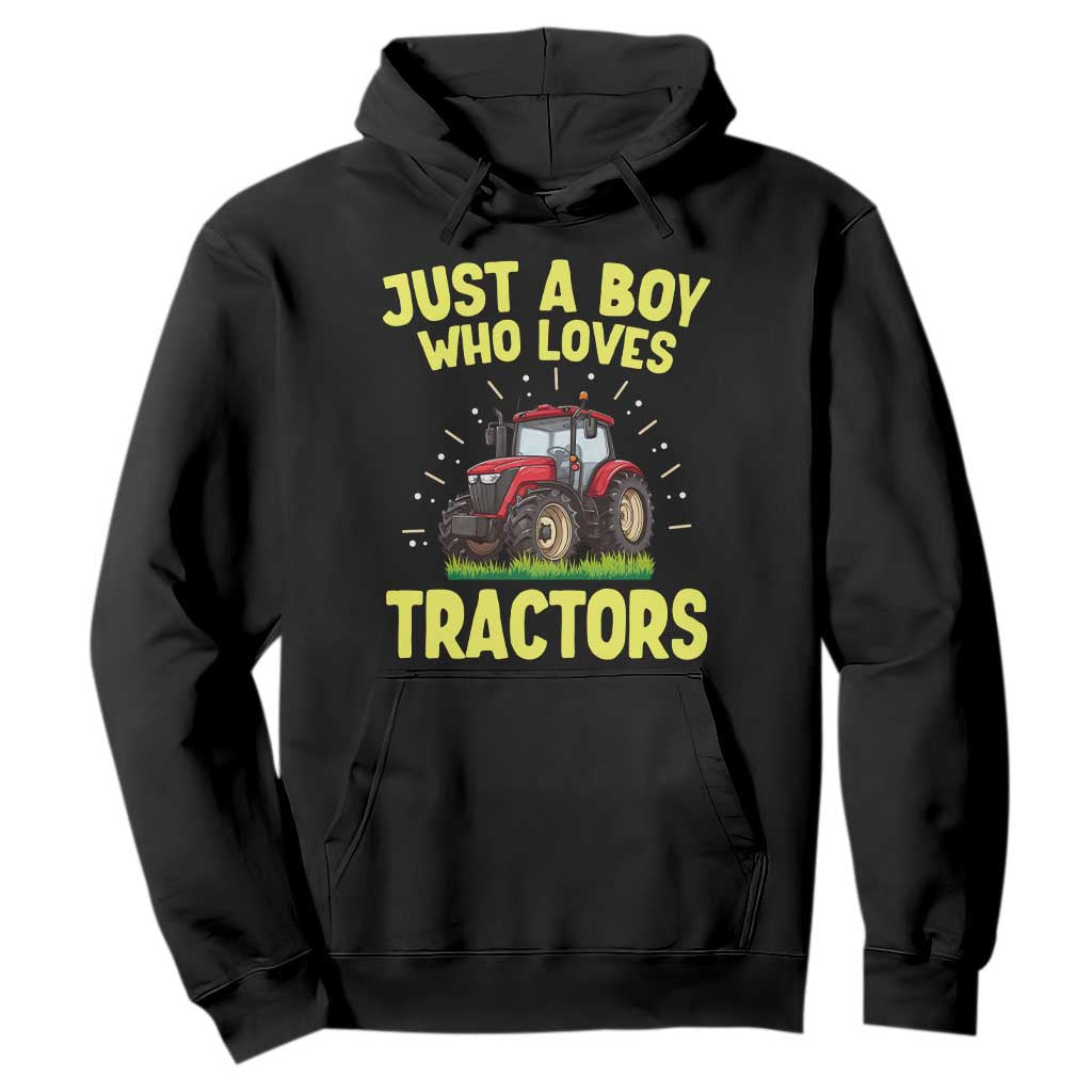 Funny Farming Tractor Hoodie Just A Boy Who Loves Tractors TS14 Black Print Your Wear