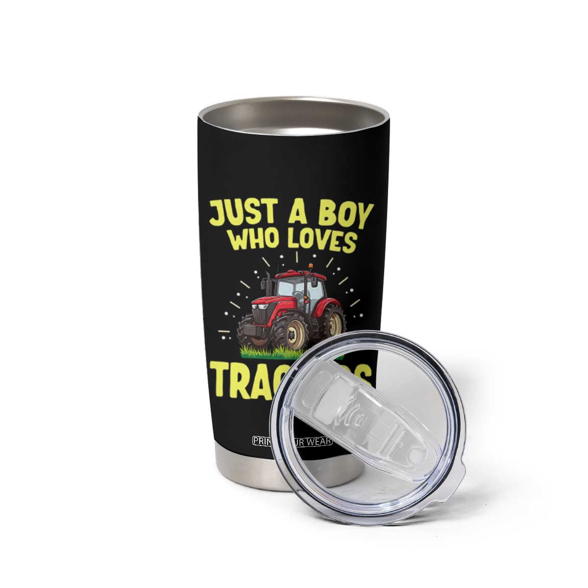 Funny Farming Tractor Tumbler Cup Just A Boy Who Loves Tractors TS14 Print Your Wear