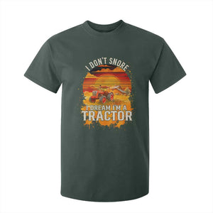 Funny Tractor T Shirt For Kid I Do Not Snore I Dream I Am A Tractor TS14 Dark Forest Green Print Your Wear