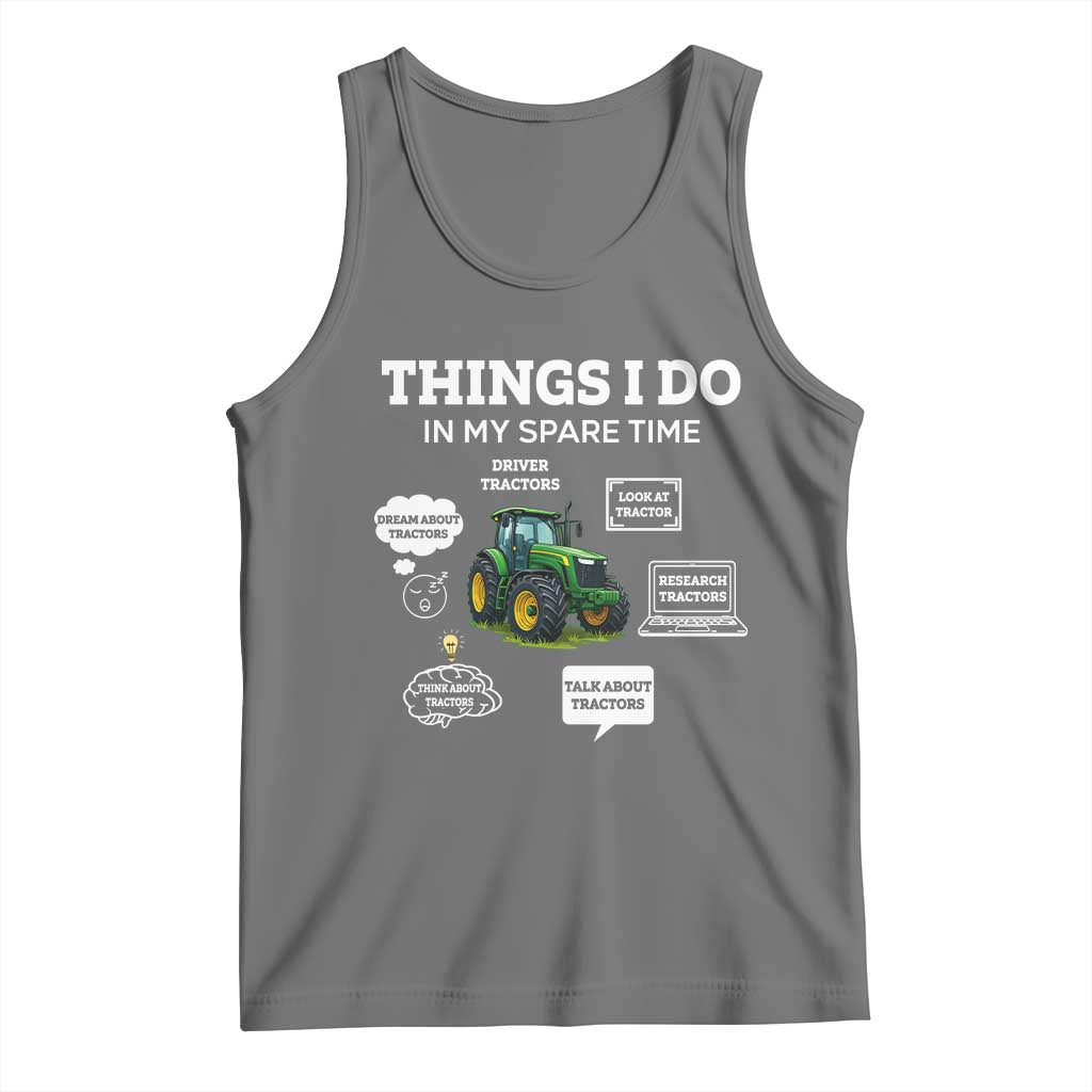 Funny Farmers Tank Top Things I Do In My Spare Time TS14 Black Heather Print Your Wear