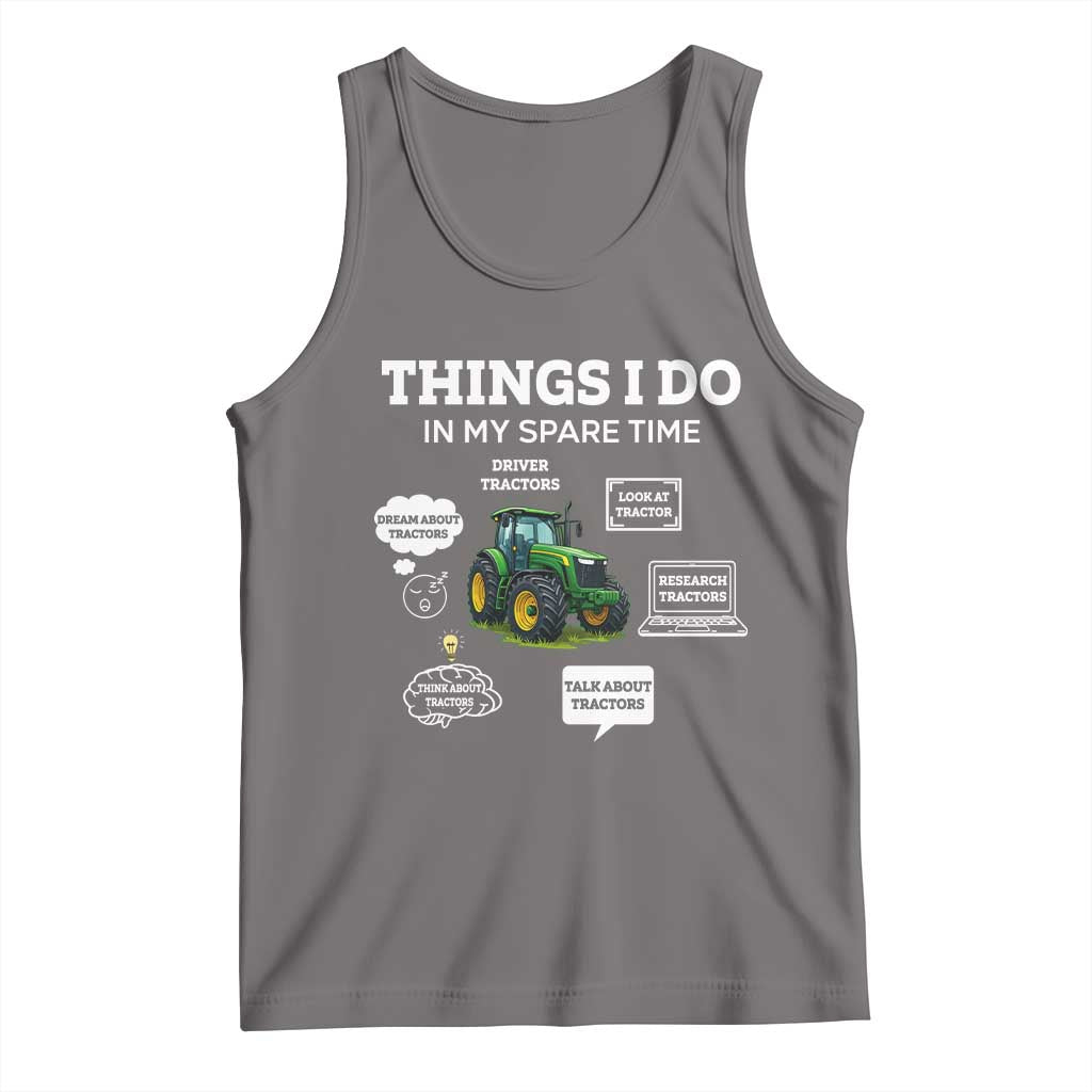 Funny Farmers Tank Top Things I Do In My Spare Time TS14 Deep Heather Print Your Wear