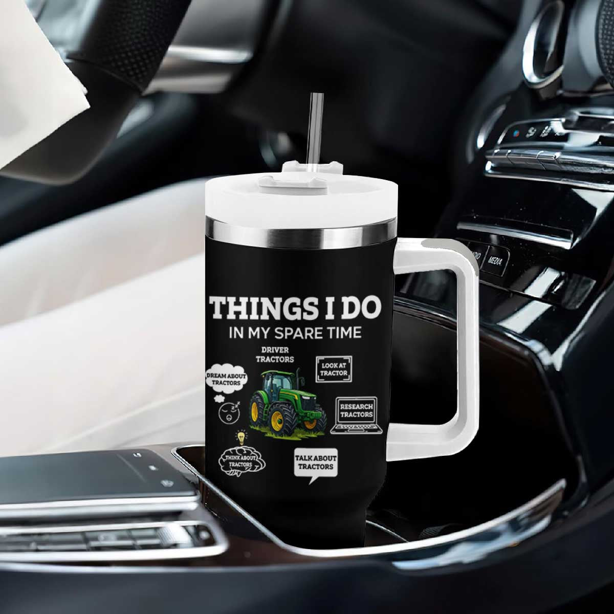 Funny Farmers Tumbler With Handle Things I Do In My Spare Time TS14 Print Your Wear