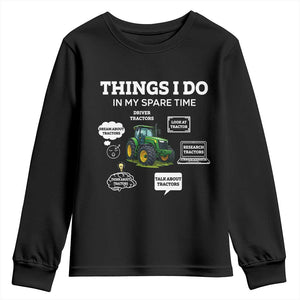 Funny Farmers Youth Sweatshirt Things I Do In My Spare Time TS14 Black Print Your Wear