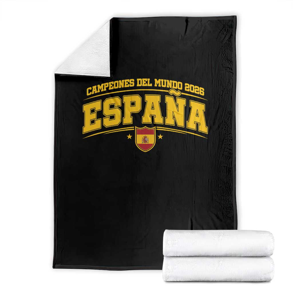 Spain Champions 2026 Throw Blanket Espana Soccer Football Fan Spanish Flag TS14 Black Print Your Wear