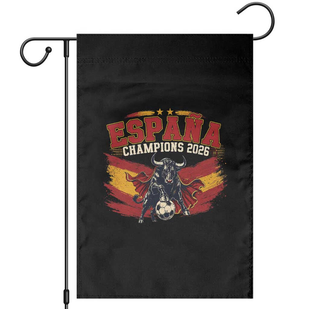 Spain Champions 2026 Garden Flag Espana Soccer Fan Spanish Flag Bull TS14 Black Print Your Wear