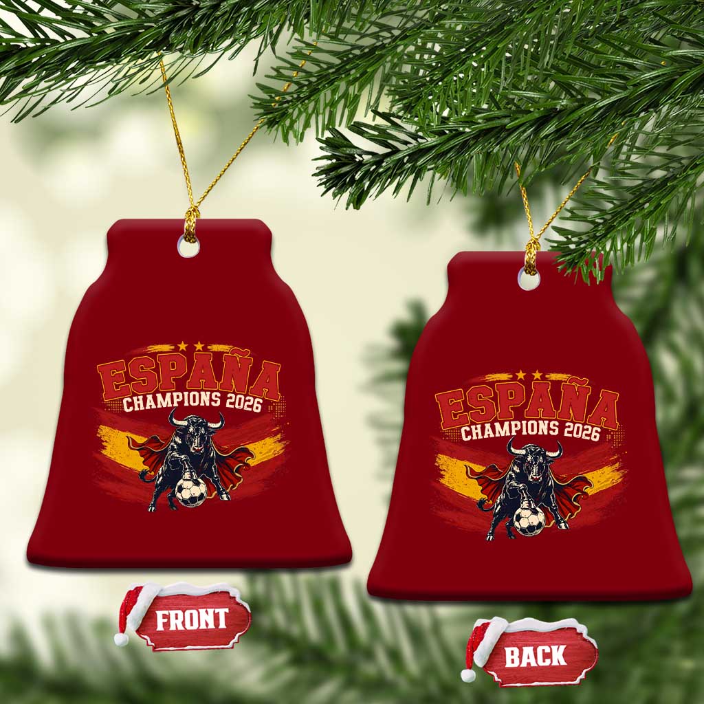 Spain Champions 2026 Ceramic Ornament Espana Soccer Fan Spanish Flag Bull TS14 Print Your Wear