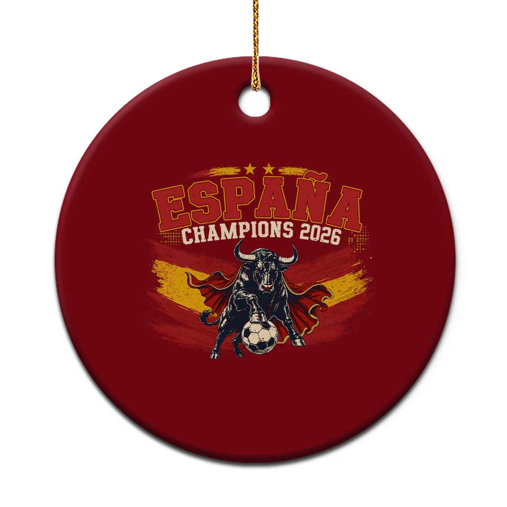 Spain Champions 2026 Ceramic Ornament Espana Soccer Fan Spanish Flag Bull TS14 1pc Red Print Your Wear
