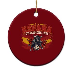 Spain Champions 2026 Ceramic Ornament Espana Soccer Fan Spanish Flag Bull TS14 1pc Red Print Your Wear