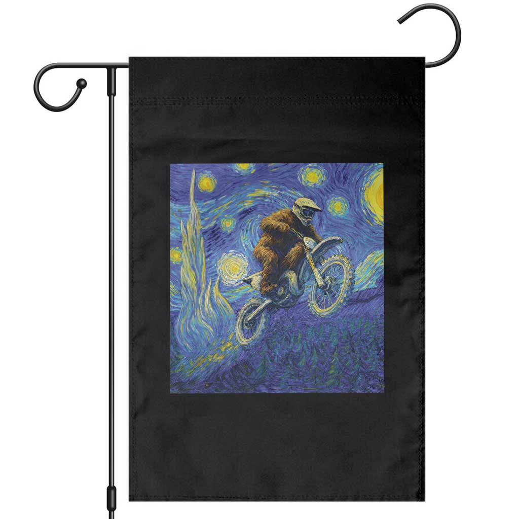 Bigfoot Dirt Bike Sasquatch Garden Flag Starry Night Van Gogh Biker TS14 Black Print Your Wear
