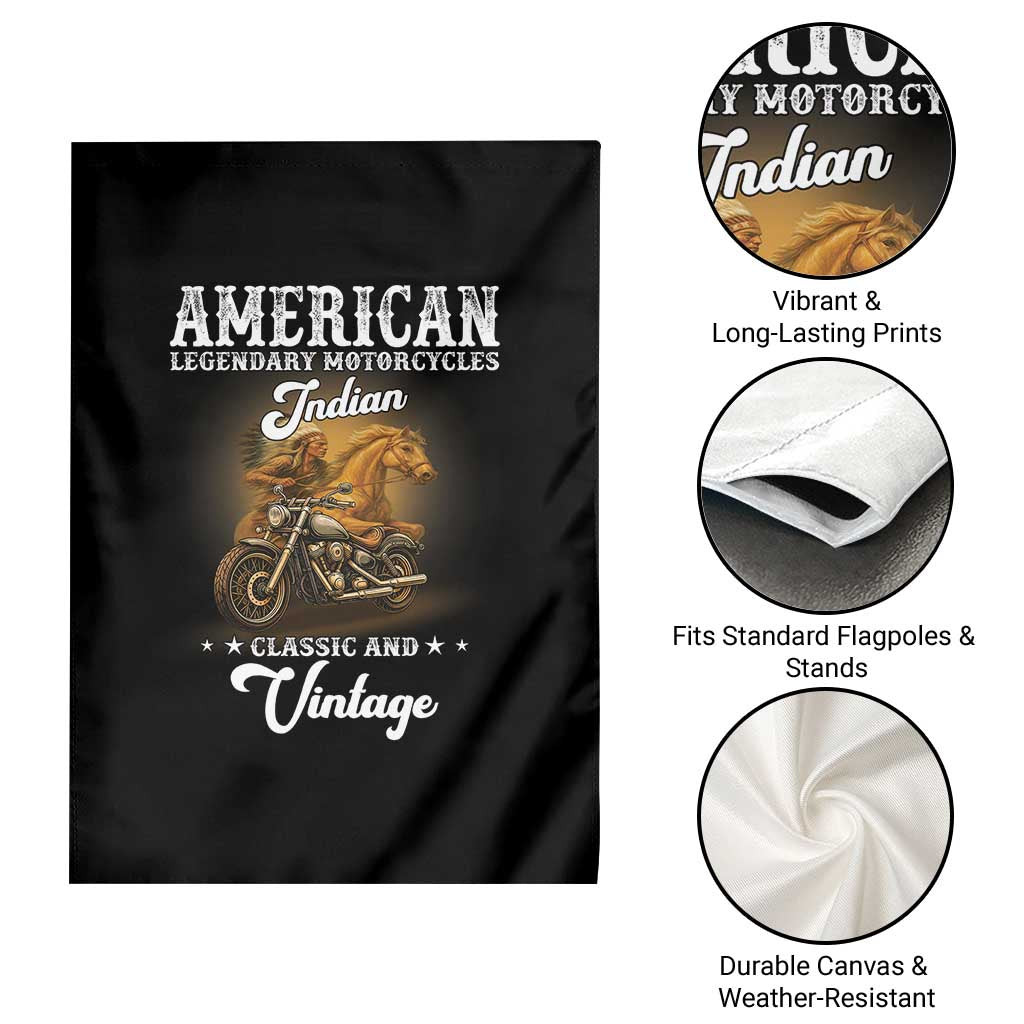 Native American Motorcycle Indian Bikers Club Classic And Vintage Garden Flag TS14 Print Your Wear