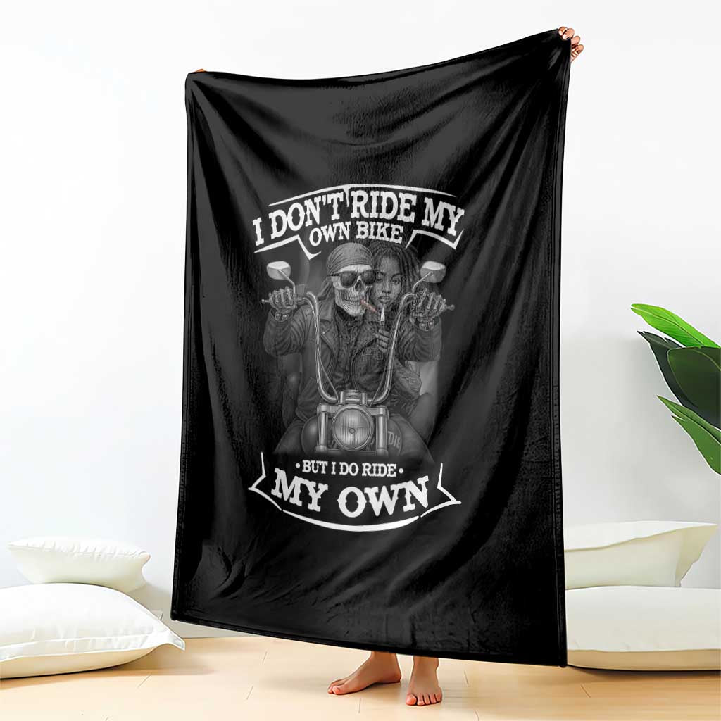 African American Motorcycle Throw Blanket Skeleton Biker TS14 Print Your Wear