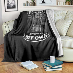 African American Motorcycle Throw Blanket Skeleton Biker TS14 Print Your Wear
