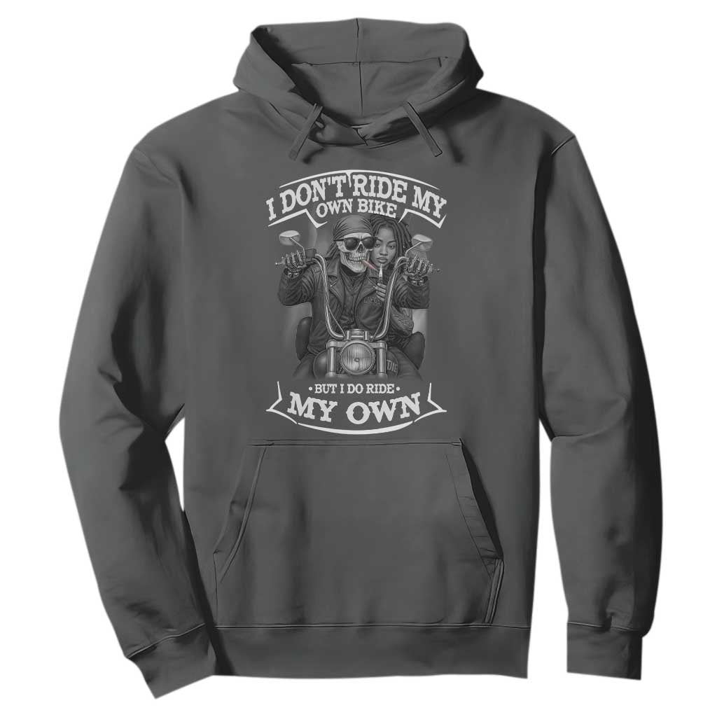African American Motorcycle Hoodie Skeleton Biker TS14 Dark Heather Print Your Wear