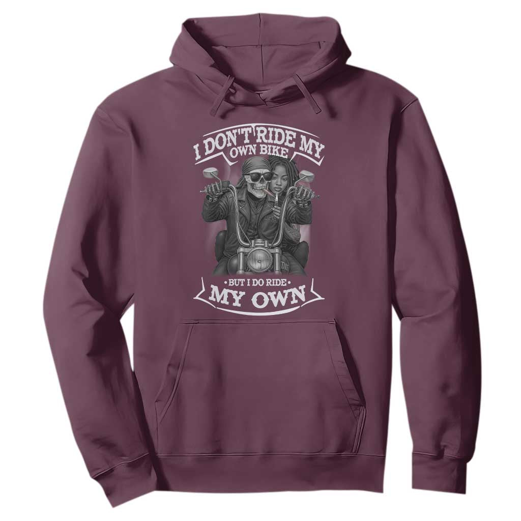 African American Motorcycle Hoodie Skeleton Biker TS14 Maroon Print Your Wear