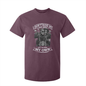 African American Motorcycle T Shirt For Kid Skeleton Biker TS14 Maroon Print Your Wear