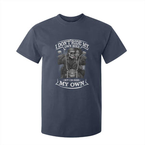 African American Motorcycle T Shirt For Kid Skeleton Biker TS14 Navy Print Your Wear