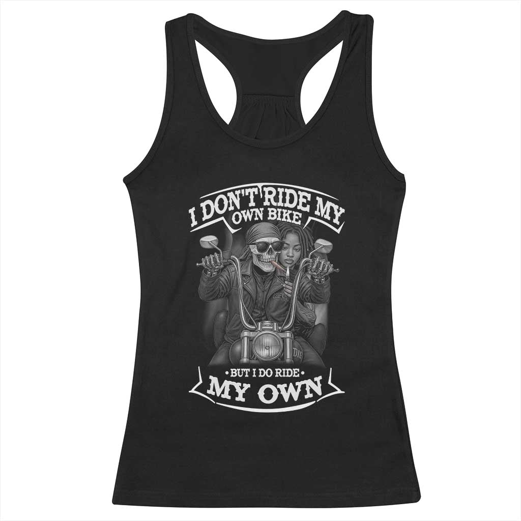 African American Motorcycle Racerback Tank Top Skeleton Biker TS14 Black Print Your Wear