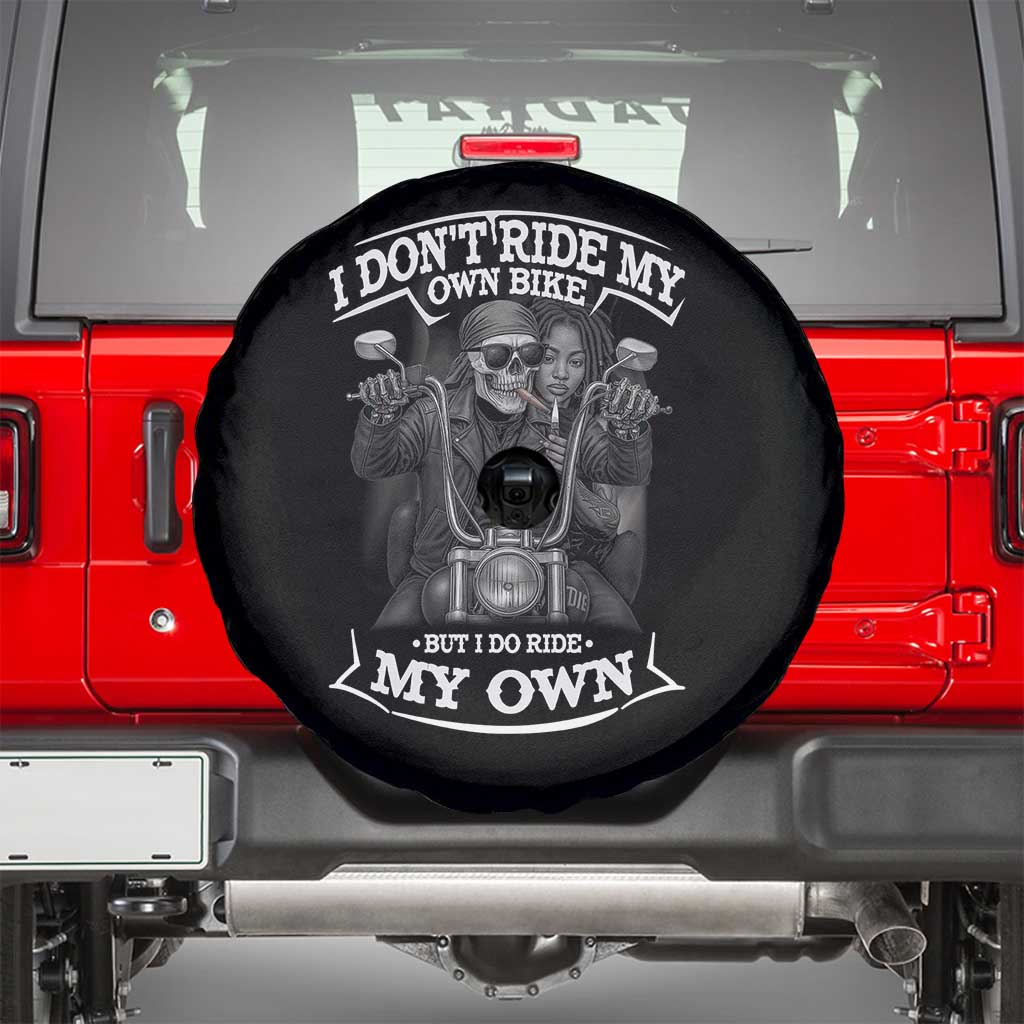 African American Motorcycle Spare Tire Cover Skeleton Biker TS14 Black Print Your Wear