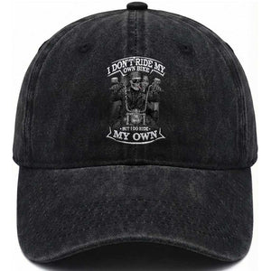 African American Motorcycle Washed Cotton Baseball Cap Skeleton Biker TS14 Washed Cap Universal Fit Black Print Your Wear