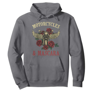 Motorcycle Women Biker Hoodie Motorcycles And Mascara Roses TS14 Charcoal Print Your Wear