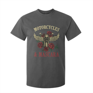 Motorcycle Women Biker T Shirt For Kid Motorcycles And Mascara Roses TS14 Dark Heather Print Your Wear