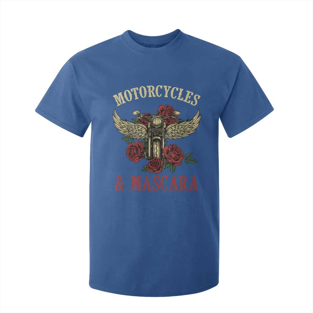 Motorcycle Women Biker T Shirt For Kid Motorcycles And Mascara Roses TS14 Royal Blue Print Your Wear