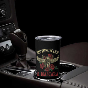 Motorcycle Women Biker Tumbler Cup Motorcycles And Mascara Roses TS14 Print Your Wear