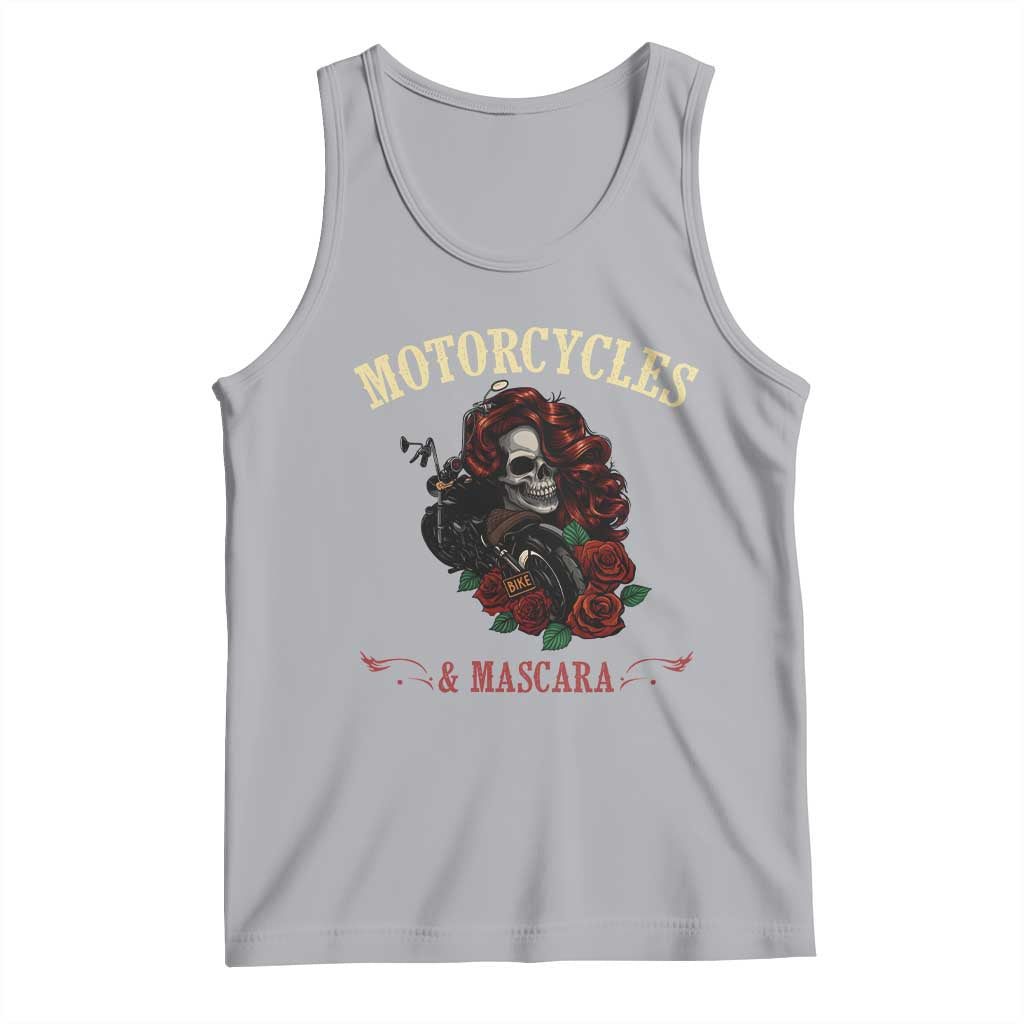 Skeleton Motorcycle Biker Tank Top Motorcycles And Mascara Roses TS14 Athletic Heather Print Your Wear