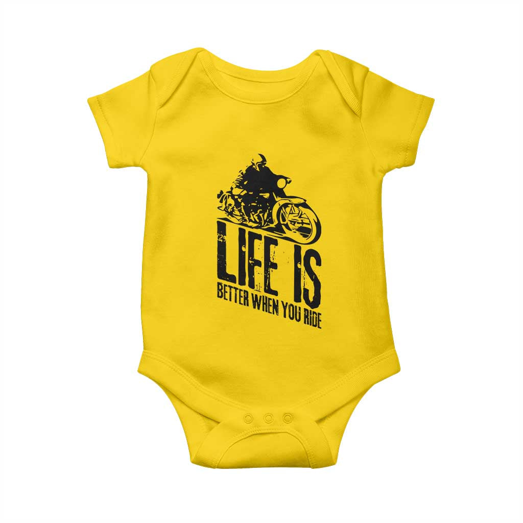 Funny Motorcycle Biker Baby Onesie Life Is Better When You Ride TS14 Daisy Print Your Wear