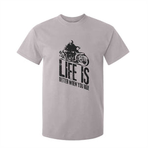 Funny Motorcycle Biker T Shirt For Kid Life Is Better When You Ride TS14 Ice Gray Print Your Wear