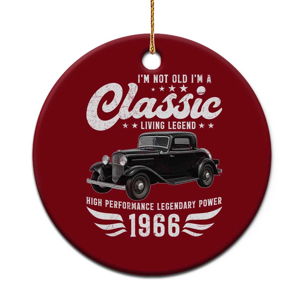 60th Birthday Classic Car For Legends Born In 1966 Ceramic Ornament Vintage Classic Hot Rod Coupe
