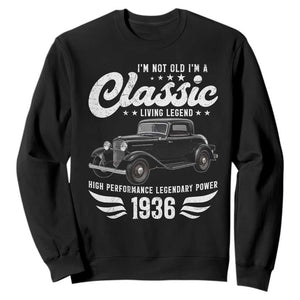 90th Birthday Classic Car For Legends Born In 1936 Sweatshirt Vintage Classic Hot Rod Coupe