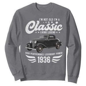 90th Birthday Classic Car For Legends Born In 1936 Sweatshirt Vintage Classic Hot Rod Coupe