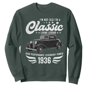 90th Birthday Classic Car For Legends Born In 1936 Sweatshirt Vintage Classic Hot Rod Coupe