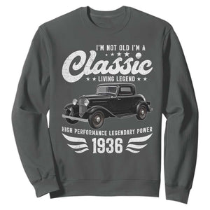90th Birthday Classic Car For Legends Born In 1936 Sweatshirt Vintage Classic Hot Rod Coupe